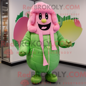 Pink Green Bean maskot...