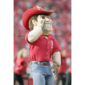 Mascot man with a polo shirt and a red hat - Redbrokoly.com
