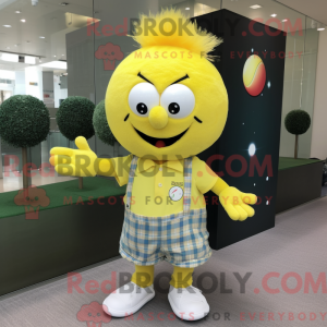 Gul golfbold maskot kostume...