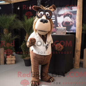 Brun Quagga maskot kostume...