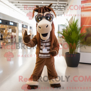 Brun Quagga maskot kostume...