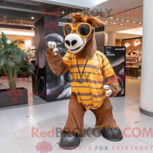 Brun Quagga maskot kostume...