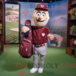 Maroon Golf Bag mascot...