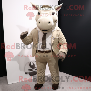 Beige Rhinoceros mascot...