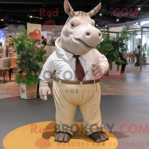 Beżowy nosorożec maskot...