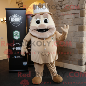 Beige Irish Castle mascot...