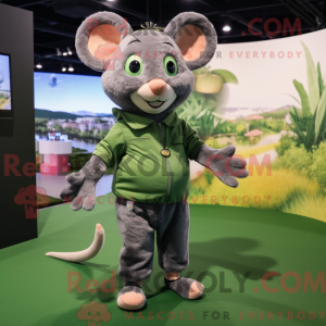 Olive Mouse maskot kostume...