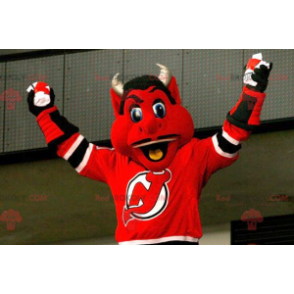 Black and white red devil mascot - Redbrokoly.com