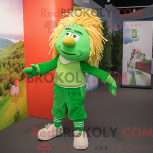 Limegrøn irsk flag maskot...