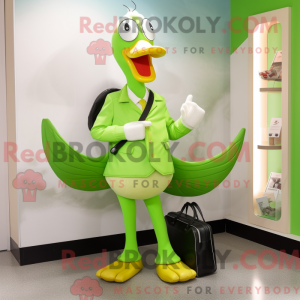 Lime Green Swan maskot...