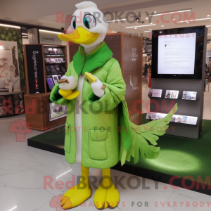 Lime Green Swan mascot...