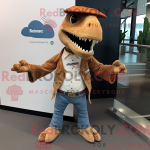 Brun Allosaurus maskot...