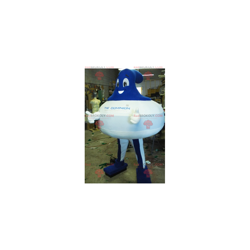 Blauw en wit curling mascotte - Redbrokoly.com