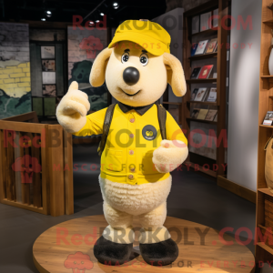 Geel schaap mascottekostuum...