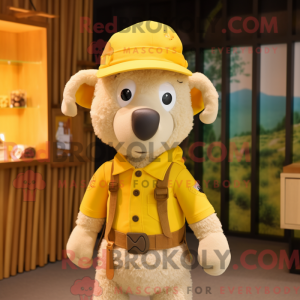 Yellow Sheep mascot costume...