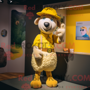 Geel schaap mascottekostuum...