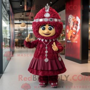 Maroon Queen mascot costume...