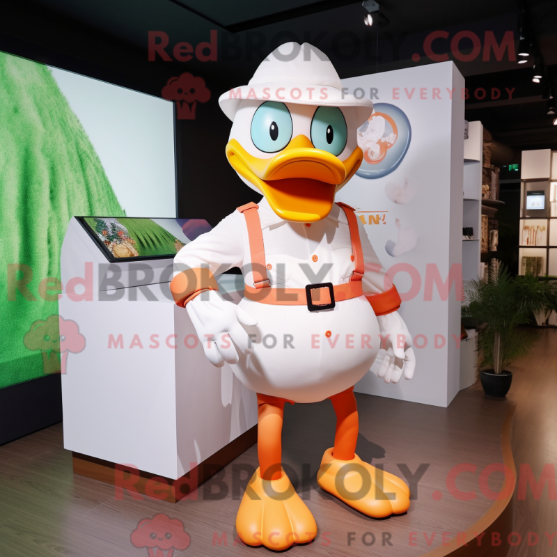 Fantasia de mascote cisnes pêssego com short cargo e abotoaduras - Cisnes mascotes - REBROKO_277157 - RedBrokoly.com