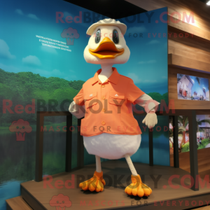 Peach Swans mascot costume...