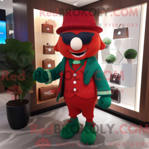 Red Four Leaf Clover maskot...