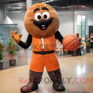 Rust Basketball Ball mascot...