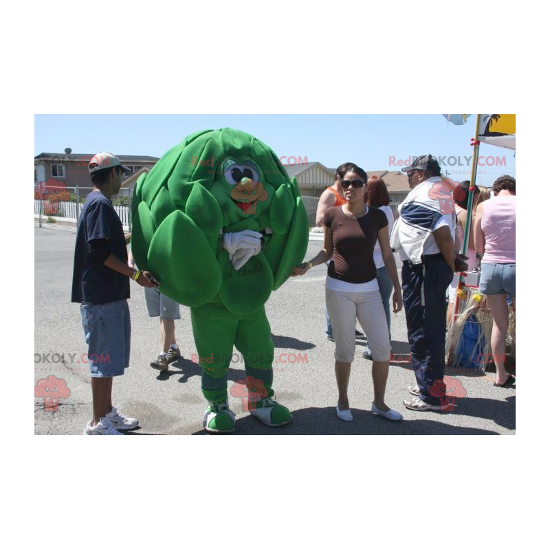 Giant green artichoke mascot - Redbrokoly.com