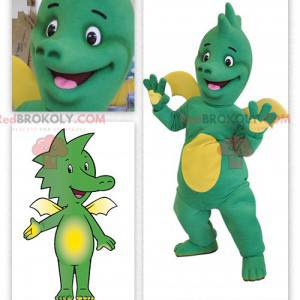 Baby zelený a žlutý drak maskot - Redbrokoly.com