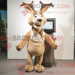 Beige hertenmascottekostuum...