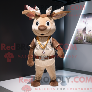 Beige hertenmascottekostuum...
