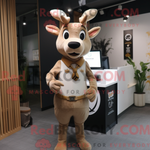 Beige hertenmascottekostuum...
