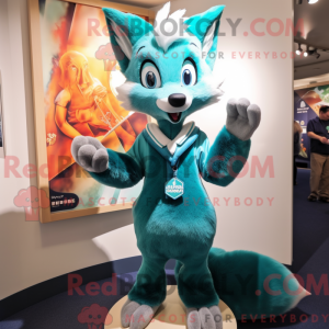 Disfraz de mascota Teal Fox...
