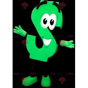 Letra da mascote S neon verde e preto