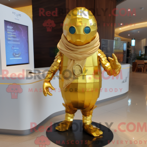 Gold Grenade mascot costume...