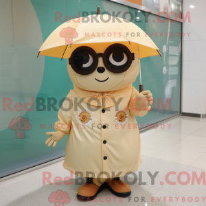 Beige aprikos maskot drakt...
