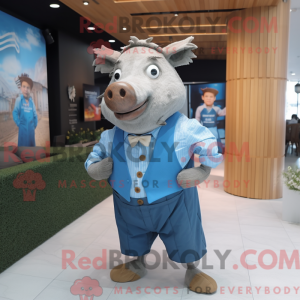 Blue Wild Boar mascot...