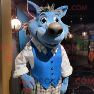 Blå villsvin maskot drakt...