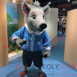 Blue Wild Boar mascot...