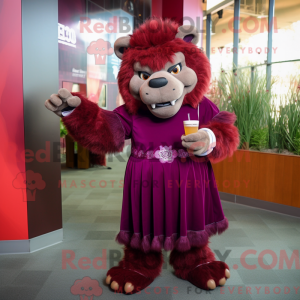Maroon Bison mascot costume...