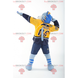Mascot blauw wit en geel tijger - Redbrokoly.com