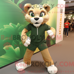 Oliven Puma maskot kostume...
