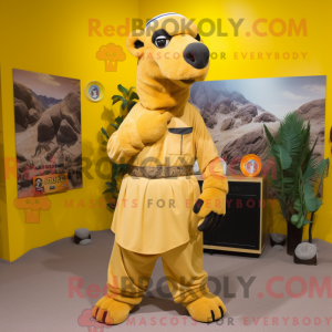 Geel Kameel mascottekostuum...