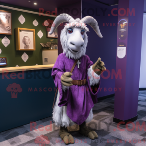 Paarse geit mascottekostuum...