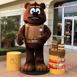 Brown Wedding Cake mascot...