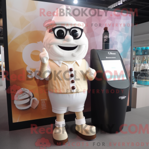 Cream Ice Cream Cone maskot...