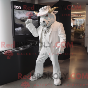 Hvid Minotaur maskot...