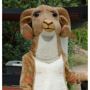 Mascotte de bouc de bélier marron et blanc - Redbrokoly.com