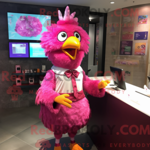 Máscara de cor magenta com...