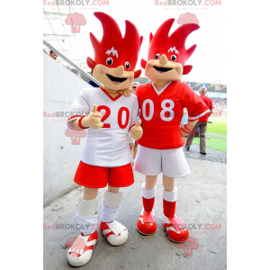 2 rode en witte mascottes euro 2008 - Trix en Flix -