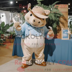 Beige Rhinoceros mascot...