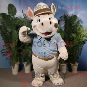 Beige næsehorn maskot...
